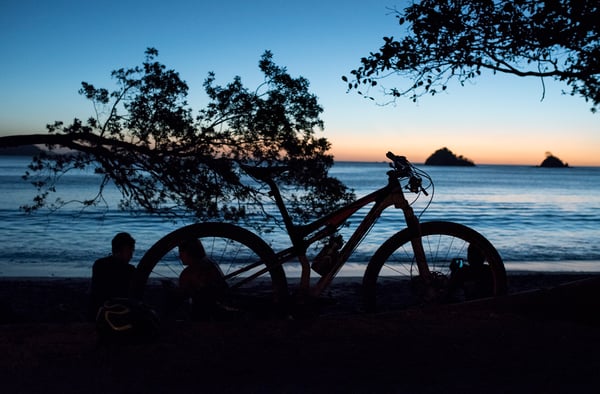 The landscape of Las Catalinas makes for the perfect place to mountain bike at night.